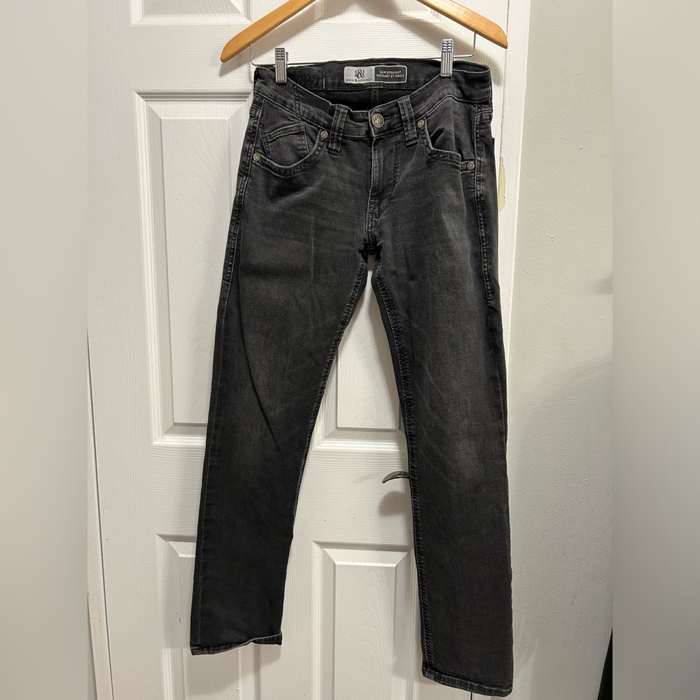 Rock & Republic black faded jeans 30x32 stretch slim straight